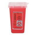 Impact Products Sharps Waste Receptacle, Square, Plastic, 32oz, Red 7350
